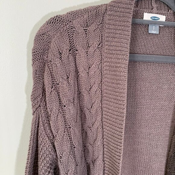 Old Navy medium weight cable knit long sleeve open front cardigan sweater - Picture 3 of 9